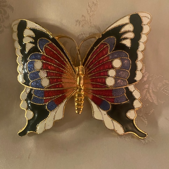 Cloisonné Butterfly Belt Buckle - Picture 2 of 6